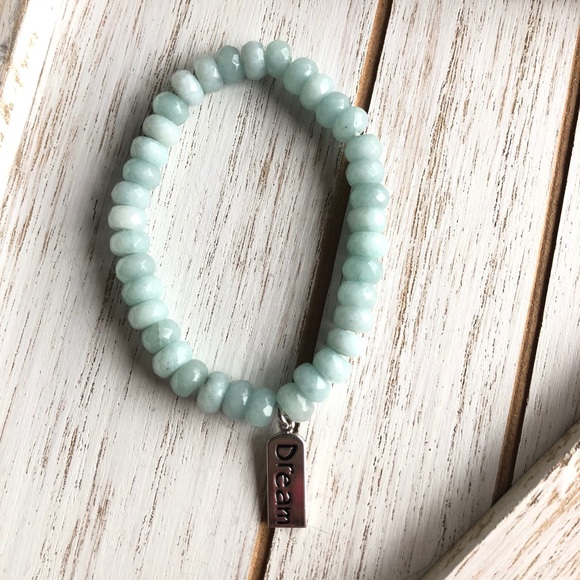 Handmade Jewelry - Blue Jade Gemstone Bracelet
